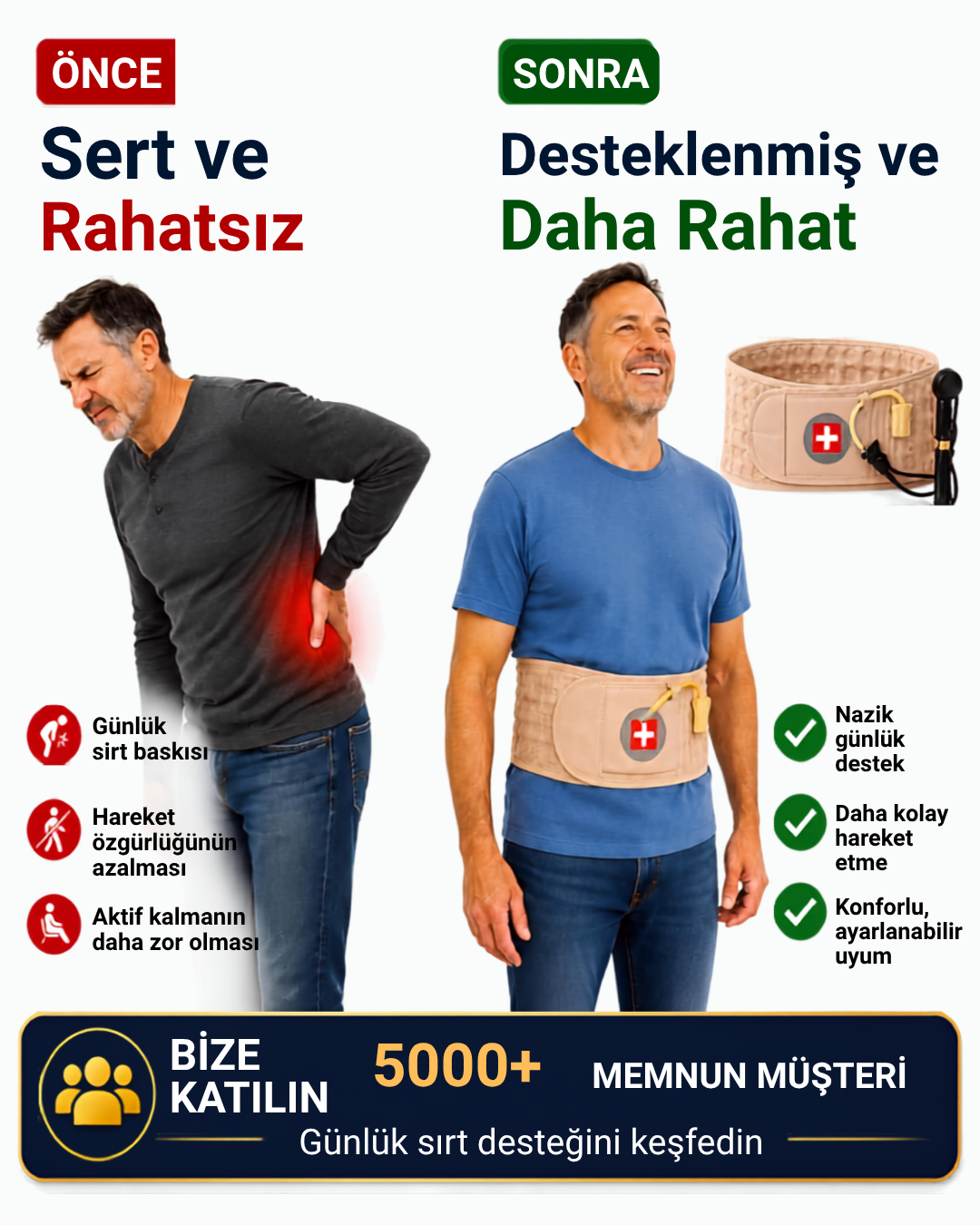 Traksi Pompalı Bel Destek Kemeri