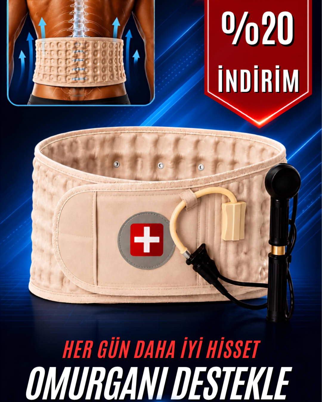 Traksi Pompalı Bel Destek Kemeri